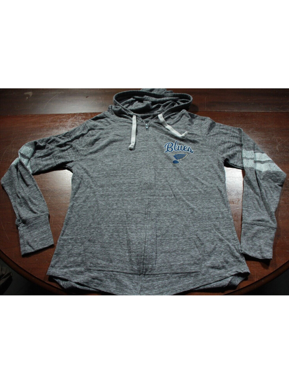 St. Louis Blues Women's Full Zip Hooded Sweatshirt Soft as a Grape NHL Hockey M